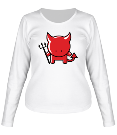 Женская футболка длинный рукав Маленький красный дьявол