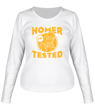 Женская футболка длинный рукав Homer tested