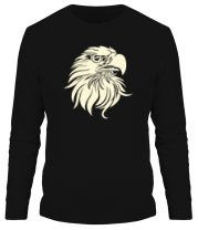 Мужская футболка длинный рукав Орел (голова) (свет)