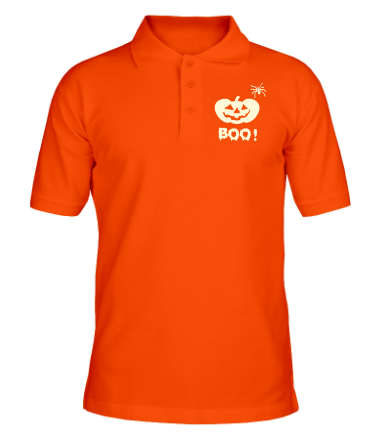 Мужская футболка поло Позитивная тыква Хеллоуина