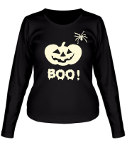 Женская футболка длинный рукав Позитивная тыква Хеллоуина фото