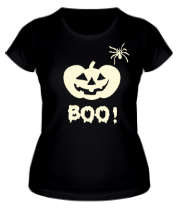 Женская футболка Позитивная тыква Хеллоуина фото