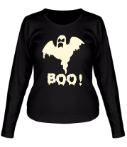 Женская футболка длинный рукав Хеллоуин привидение фото