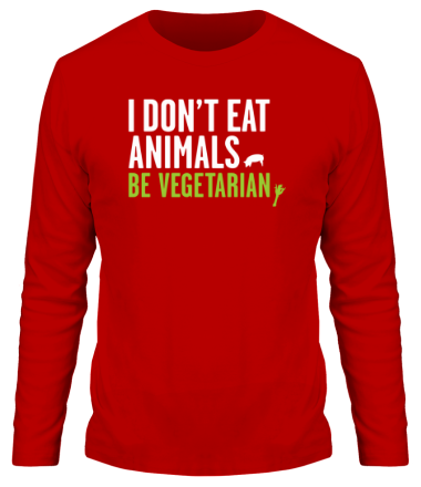 Мужская футболка длинный рукав Be Vegetarian