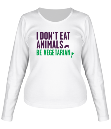Женская футболка длинный рукав Be Vegetarian