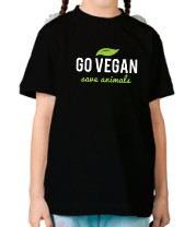 Детская футболка Go Vegan Save Animals фото