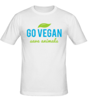 Мужская футболка Go Vegan Save Animals фото