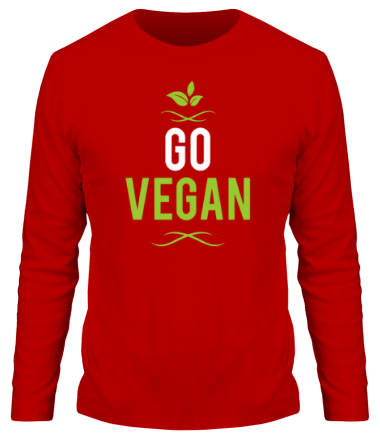 Мужская футболка длинный рукав Go Vegan