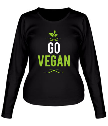 Женская футболка длинный рукав Go Vegan