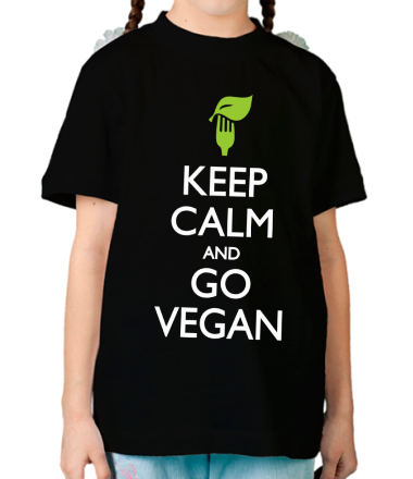 Детская футболка Keep Calm and go Vegan