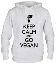 Толстовка худи Keep Calm and go Vegan фото