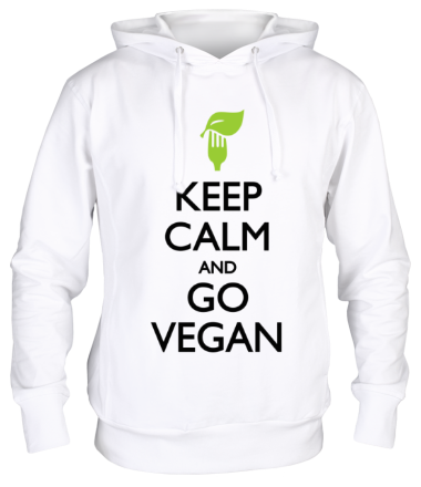 Толстовка худи Keep Calm and go Vegan