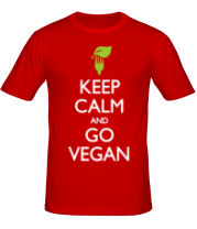 Мужская футболка Keep Calm and go Vegan фото