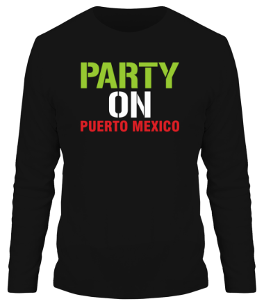 Мужская футболка длинный рукав Party on Puerto Mexico