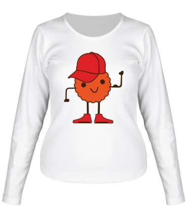 Женская футболка длинный рукав Печенье в кепочке