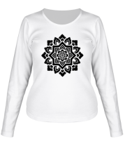 Женская футболка длинный рукав Орнамент мозаика