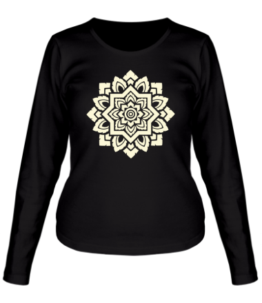 Женская футболка длинный рукав Орнамент мозаика (свет)
