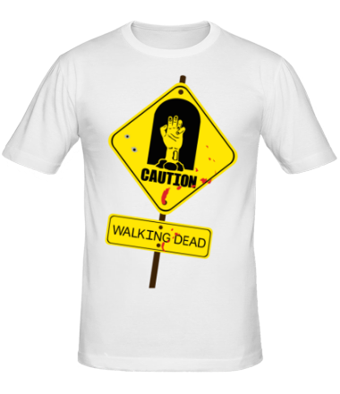 Мужская футболка Caution - Walking dead