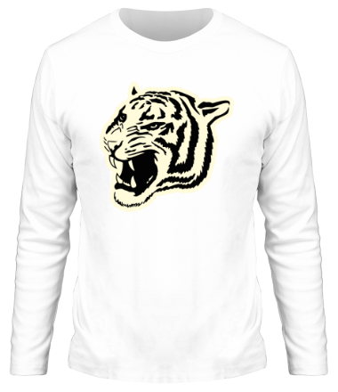 Мужская футболка длинный рукав Светящийся тигр