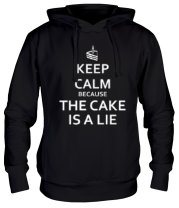 Толстовка худи Keep calm because the cake is a lie