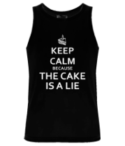 Мужская майка Keep calm because the cake is a lie фото