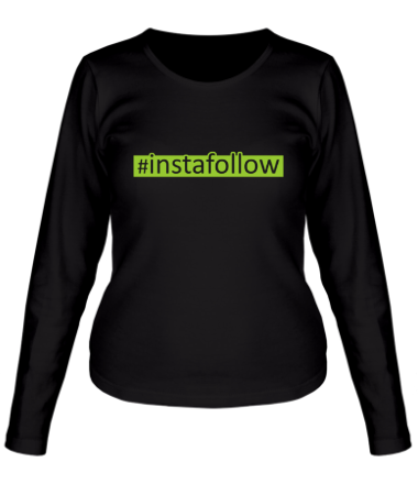 Женская футболка длинный рукав #instafollow