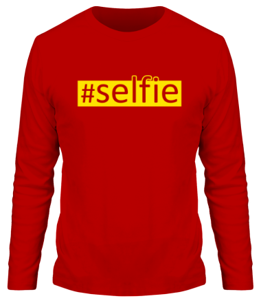 Мужская футболка длинный рукав #selfie