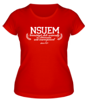 Женская футболка НГУЭУ Новосибирский государственный университет экономики и управления фото