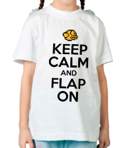 Детская футболка Keep calm and flap on фото