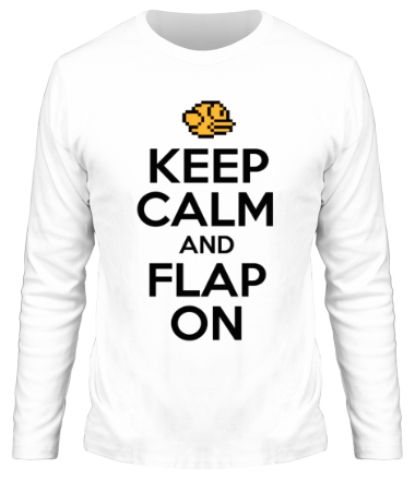 Мужская футболка длинный рукав Keep calm and flap on