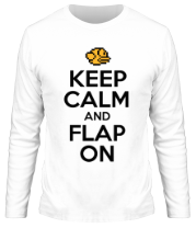 Мужская футболка длинный рукав Keep calm and flap on фото