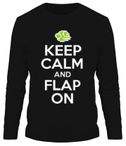 Мужская футболка длинный рукав Keep calm and flap on фото