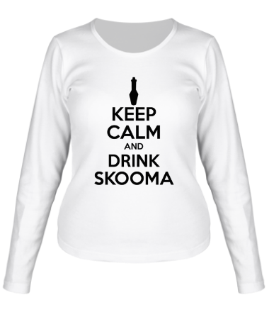 Женская футболка длинный рукав Keep calm and drink skooma