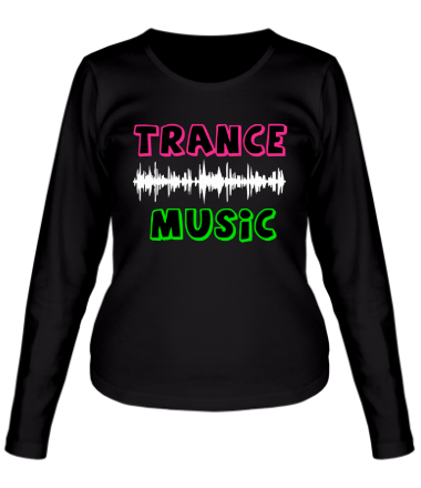 Женская футболка длинный рукав Trance music