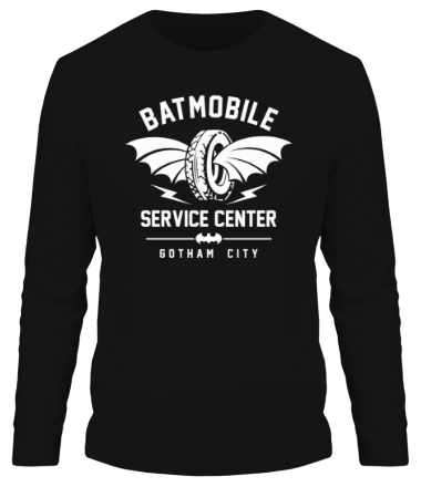 Мужская футболка длинный рукав Batmobile Service Center