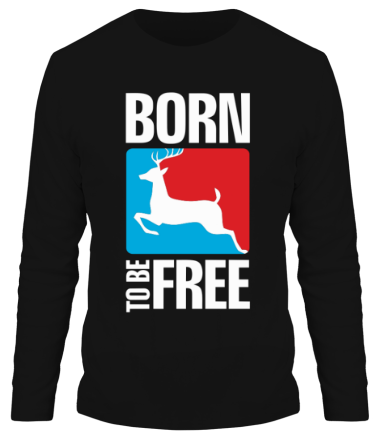 Мужская футболка длинный рукав Born to be free