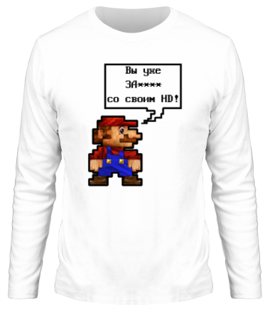 Мужская футболка длинный рукав Mario HD