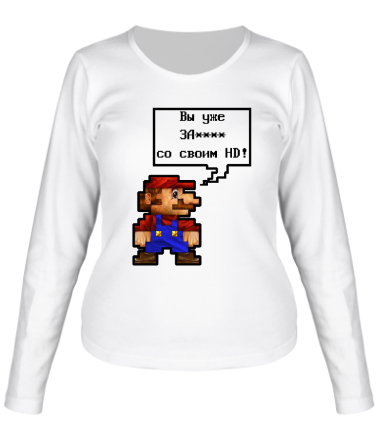 Женская футболка длинный рукав Mario HD