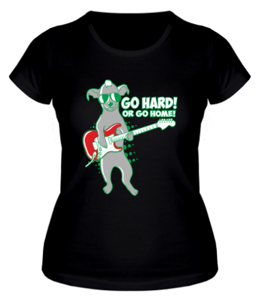 Женская футболка Собака с гитарой