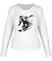 Женская футболка длинный рукав Сноубординг фото