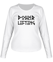 Женская футболка длинный рукав Powerlifting (надпись) фото