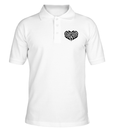 Мужская футболка поло Кельтские узоры в виде сердца
