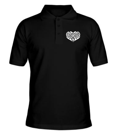 Мужская футболка поло Кельтские узоры в виде сердца