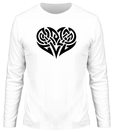 Мужская футболка длинный рукав Кельтские узоры в виде сердца
