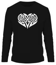 Мужская футболка длинный рукав Кельтские узоры в виде сердца фото