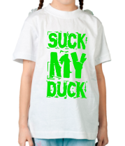 Детская футболка Suck my duck фото