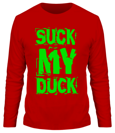 Мужская футболка длинный рукав Suck my duck