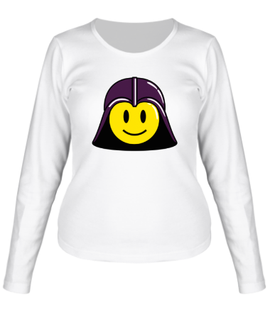 Женская футболка длинный рукав Дарт вейдер смайлик