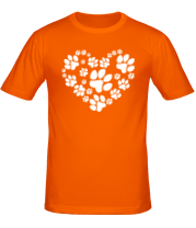 Мужская футболка Сердце из собачьих следов фото