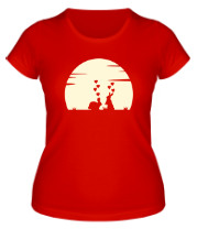 Женская футболка Влюбленные зайки (свет) фото
